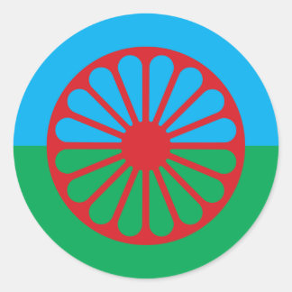 Romani Flaggenaufkleber 3" Blatt 6 Runder Aufkleber