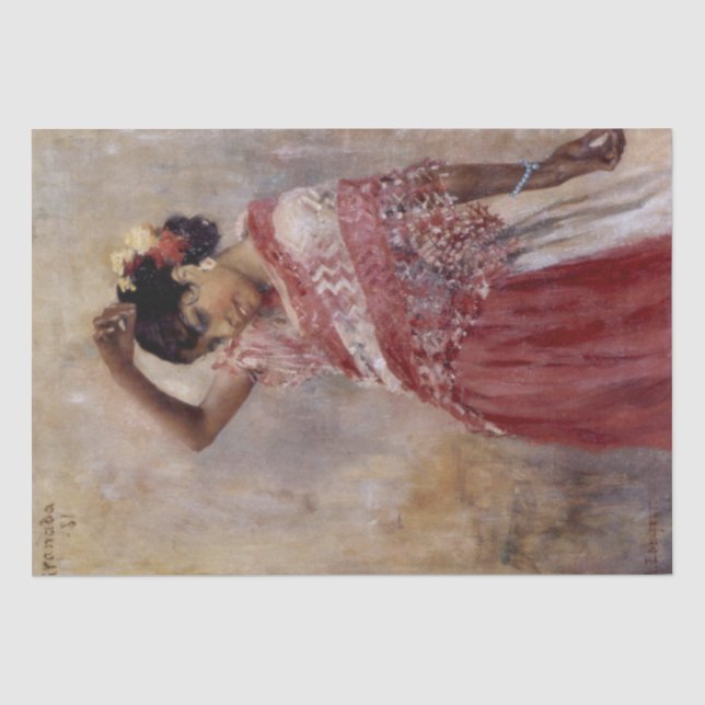 Romani Sinti und Roma Woman Dancing (von Albert Ed Seidenpapier (Vorderseite)