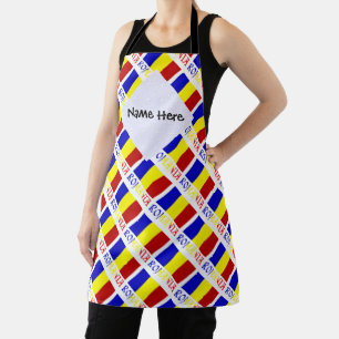Romania and Romanian Flag Tiled with Your Name Schürze