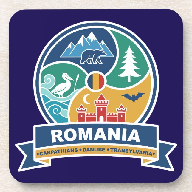 Romania Carpathians Danube Transylvania Getränkeuntersetzer (Vorderseite)
