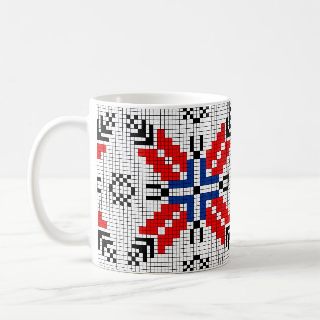 Romania Folk Motiv Traditionelles Symbol ethnisch Kaffeetasse (Links)