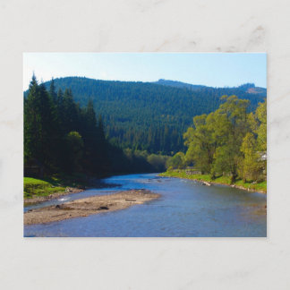 Romania, Moldova, river among the pine forests Postkarte