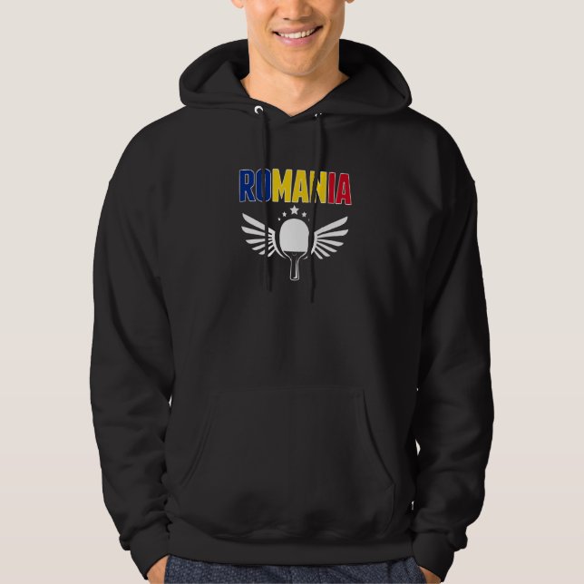 Romania Ping Pong   Romanian Table Tennis Supporte Hoodie (Vorderseite)