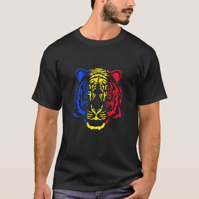 Romania Tiger Romanian Flag T-Shirt (Vorderseite)