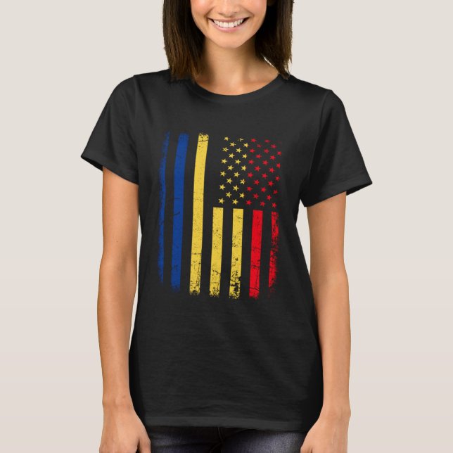 Romanian American Flag Romania America Pride Herit T-Shirt (Vorderseite)