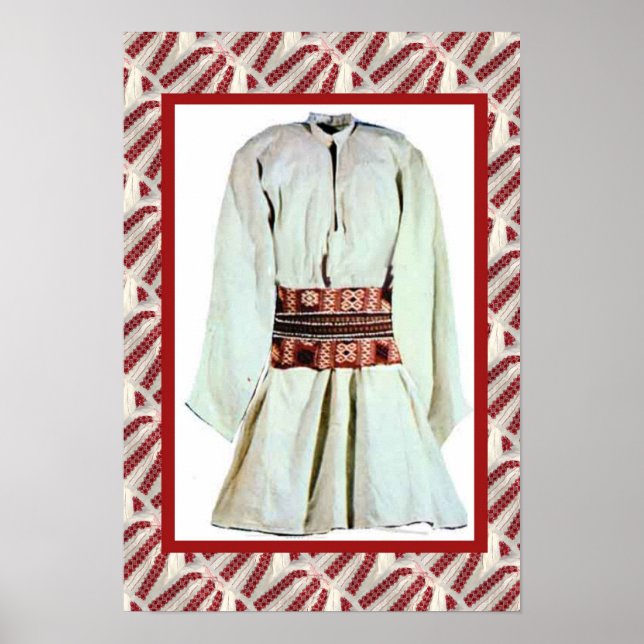 Romanian craft, embroidered male outfit poster (Vorne)