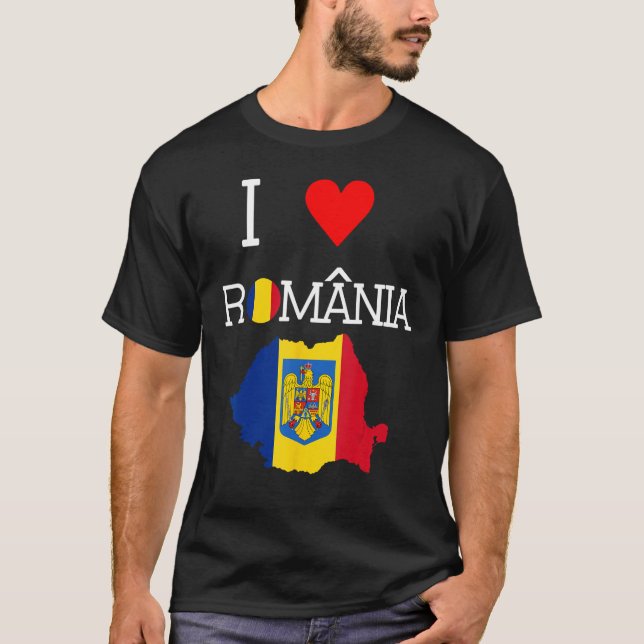 Romanian  I Love Romania T-Shirt (Vorderseite)