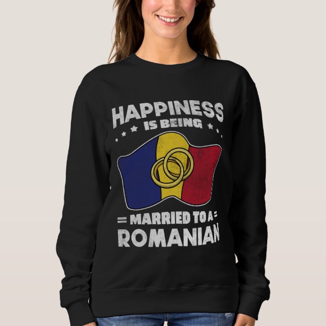 Romanian Wedding State of Romania Roots Married Sweatshirt (Vorderseite)