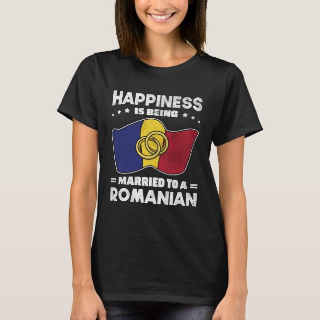 Romanian Wedding State of Romania Roots Married T-Shirt (Vorderseite)