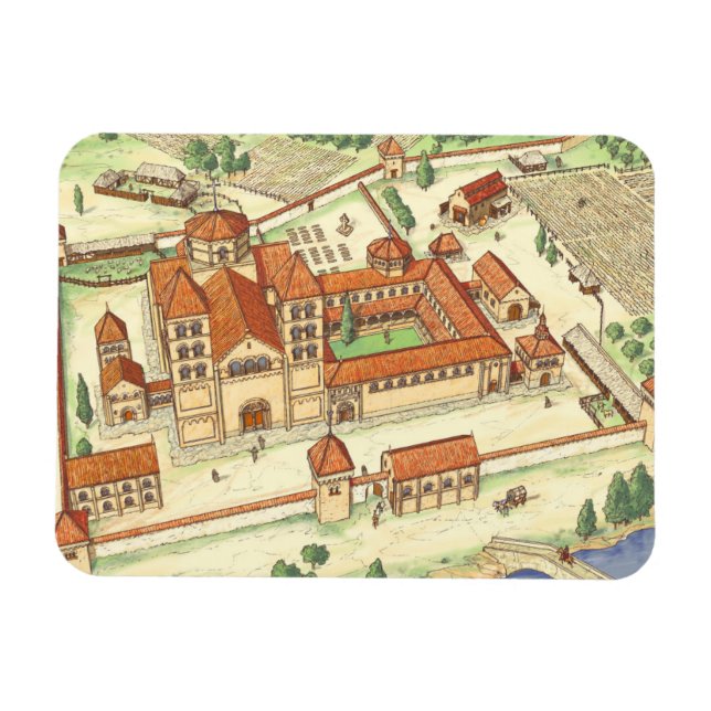 Romanische Abtei. Modell Magnet (Horizontal)