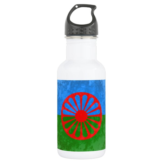 Romanische Flagge Edelstahlflasche (Vorderseite)