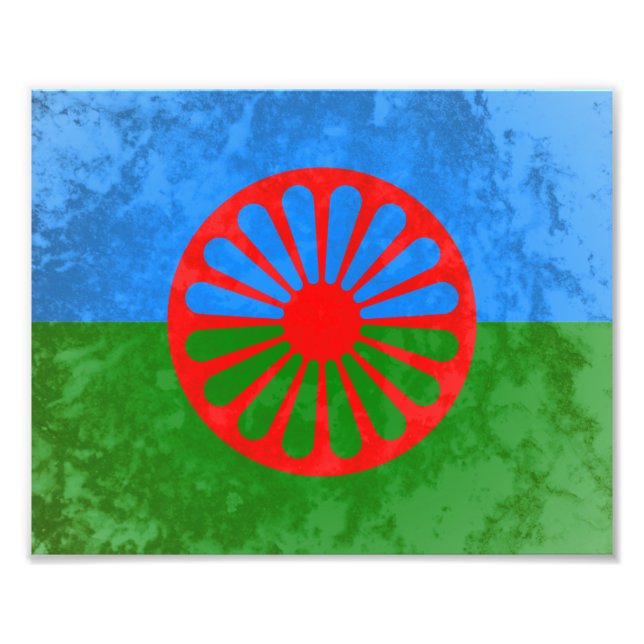 Romanische Flagge Fotodruck (Vorne)