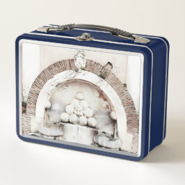 Romanischer Springbrunnen Metall Brotdose