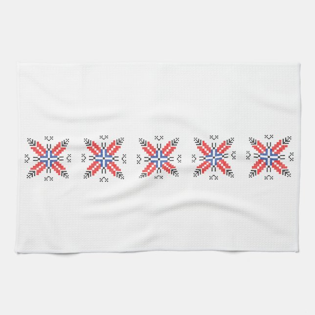 Romanisches Volksmotiv Landsymbol Geschirrtuch (Horizontal)
