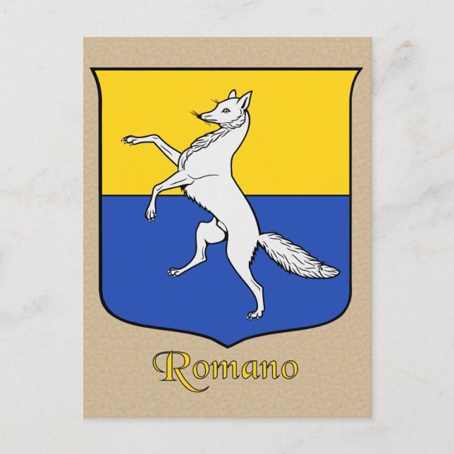 Romano Family Heraldic Shield Postkarte (Vorderseite)