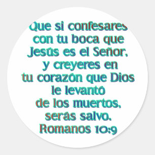Romanos-10:9 Runder Aufkleber