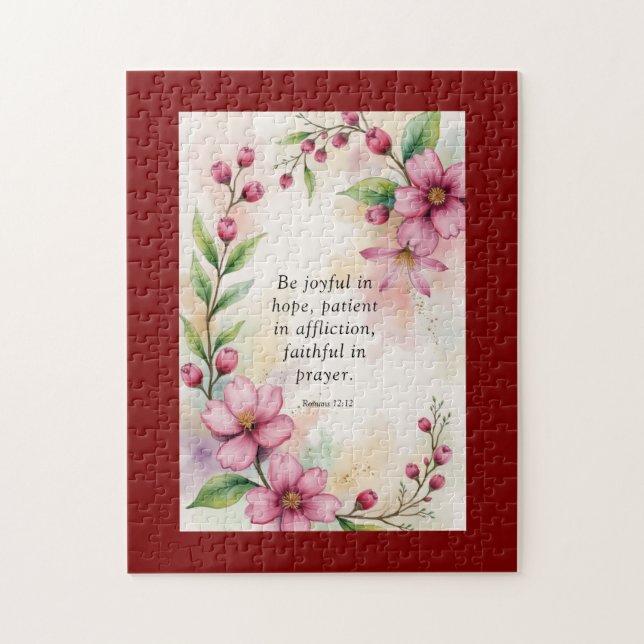 Romans 12:12 Custom Bible Verse (Vertikal)