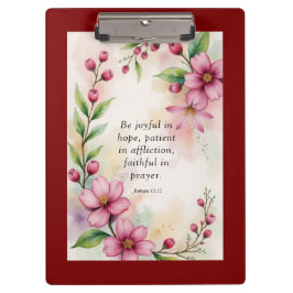 Romans 12:12 Custom Bible Verse Klemmbrett