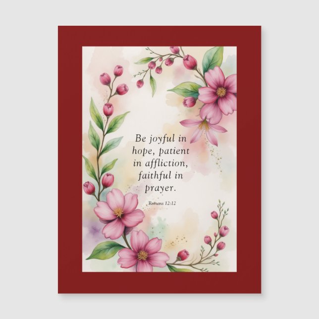 Romans 12:12 Custom Bible Verse Magnetkarte (Vorderseite)