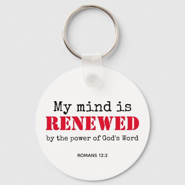 Romans 12v2 MIND RENEWED Christian Schlüsselanhänger (Vorderseite)