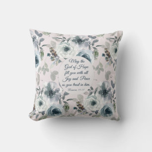 Romans 15:13 God of Hope, Floral Kissen