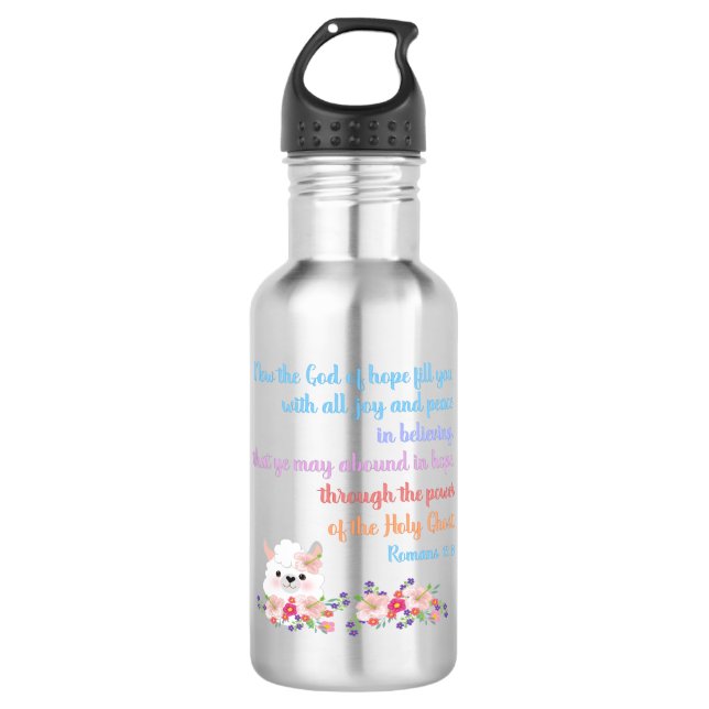 Romans 15 Bible Verse Design Edelstahlflasche (Vorderseite)