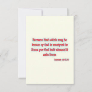 Romans 1:19 KJV Bible Verse Appartement Carte de v