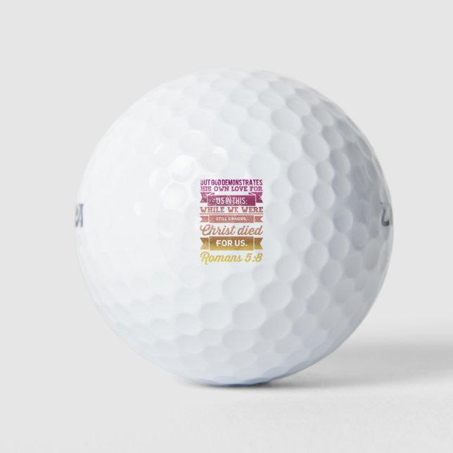 Romans 5:8 Bibelverse Design Golfball (Vorderseite)