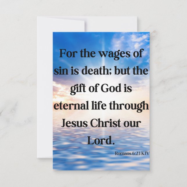 Romans 6:23 Bible Verse Carte de voeux Pic (Devant)