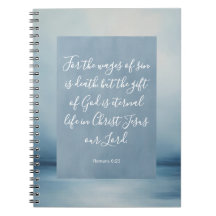 Romans 6:23 Bible Verse Image Spiral Notebook