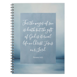 Romans 6:23 Bible Verse Image Spiral Notebook Notizblock