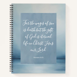 Romans 6:23 Bible Verse Image Spiral Notebook Notizbuch