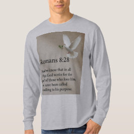 Romans 8:28 Bible Verse Mens Long Sleeve Tee Shirt