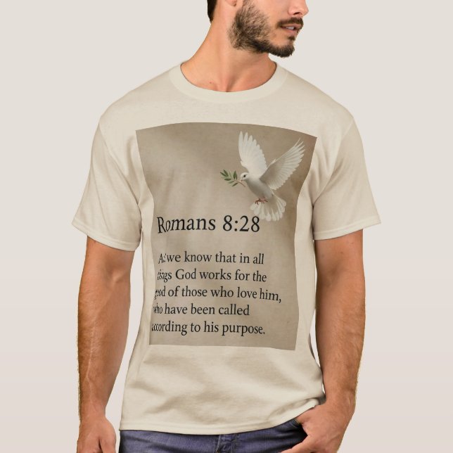 Romans 8:28 Bible Verse Men's Tee Shirt (Vorderseite)