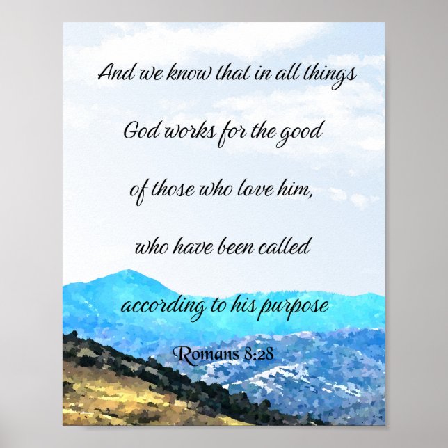 Romans 8:28, Bible verse Poster (Vorne)