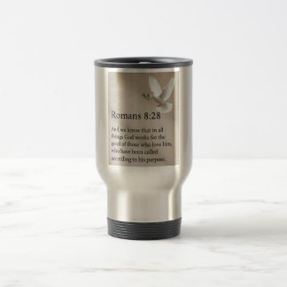 Romans 8:28 Bible Verse Travel Mug