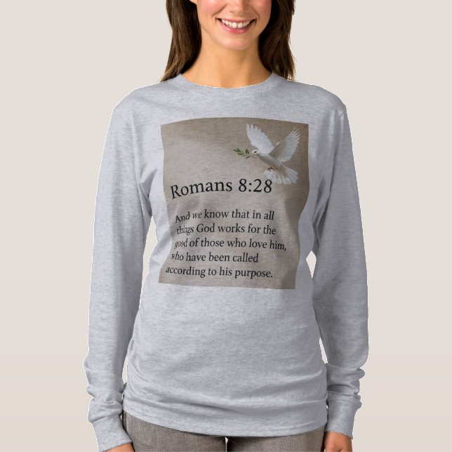 Romans 8:28 Bible Verse Women's Long Sleeve Tee (Vorderseite)