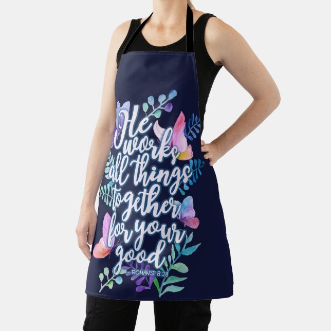 Romans 8:28 He Works All Things Together For Good Schürze (InSitu)