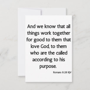 Romans 8:28 KJV Bible Verse Carte de voeux