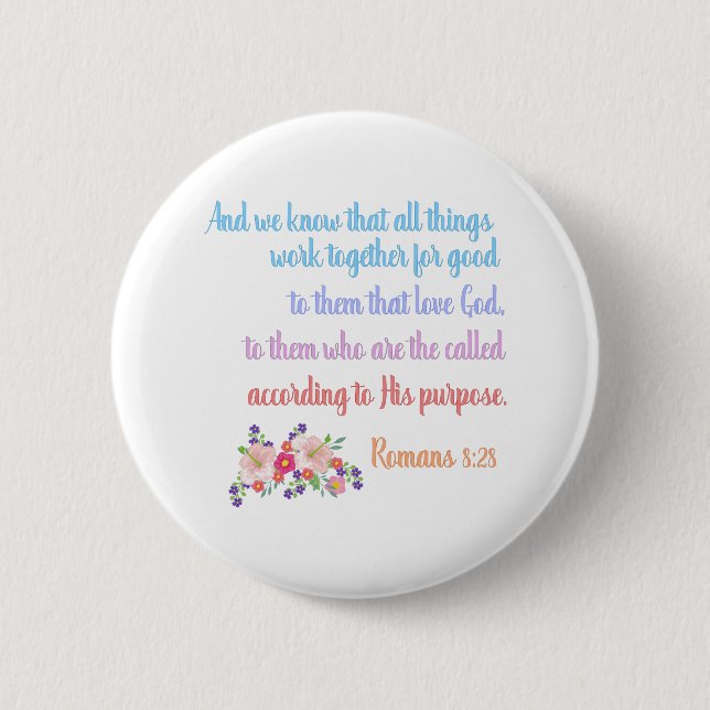 Romans 8 Bibelverse Design Button (Vorderseite)