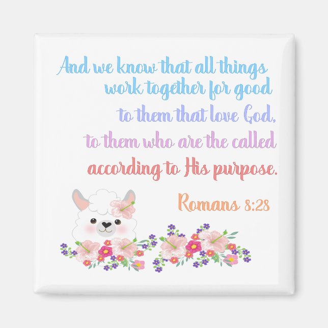 Romans 8 Bibelverse Design Magnet (Vorne)