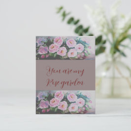 Romantc PINK WILD ROSE, DIE POSTCARD MALEN Postkarte