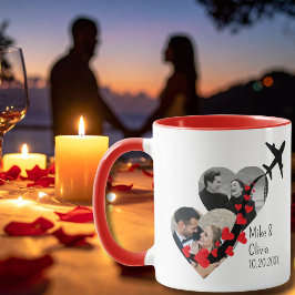 Romantic 2 Photos Airplane Elegant Wedding custom Tasse