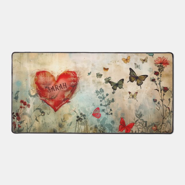 Romantic and Whimsical Hearts and Butterfly (Recto)