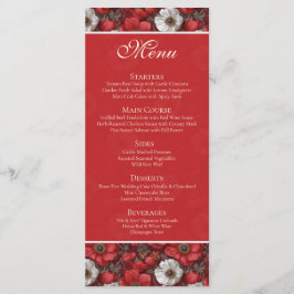 Romantic Anemones Sparkle City Wedding Menükarte