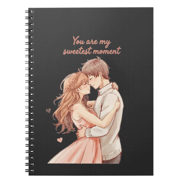 Romantic Anime Couple - Sweet Valentine Moment Notizblock (Vorderseite)