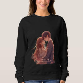 Romantic Anime Couple - Valentine's Day  Aesthetic Sweatshirt