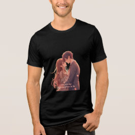 Romantic Anime Couple - Valentine's Day  Aesthetic Tri-Blend Shirt