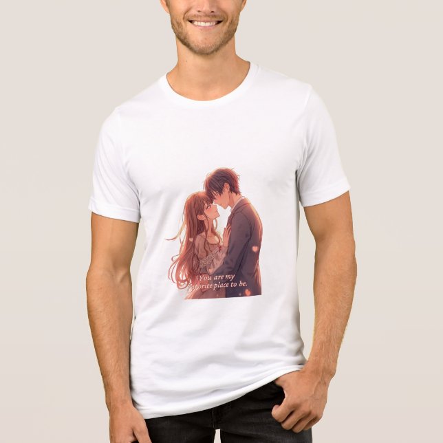 Romantic Anime Couple - Valentine's Day  Aesthetic Tri-Blend Shirt (Vorderseite)