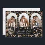 Romantic Arch Wildflower Save the Date Photo Card<br><div class="desc">Our save the date card features hand-painted rustic watercolor bohemian florals adorned with butterfly details for the perfect moody,  romantic boho vibe.</div>